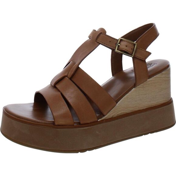 Naturalizer Shoes - Naturalizer Womens Barrett Brown Leather Strappy Buckle Wedge Sandals NWT